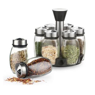 Salt pepper spice seasoning shaker revolving rotating spice rack organizer